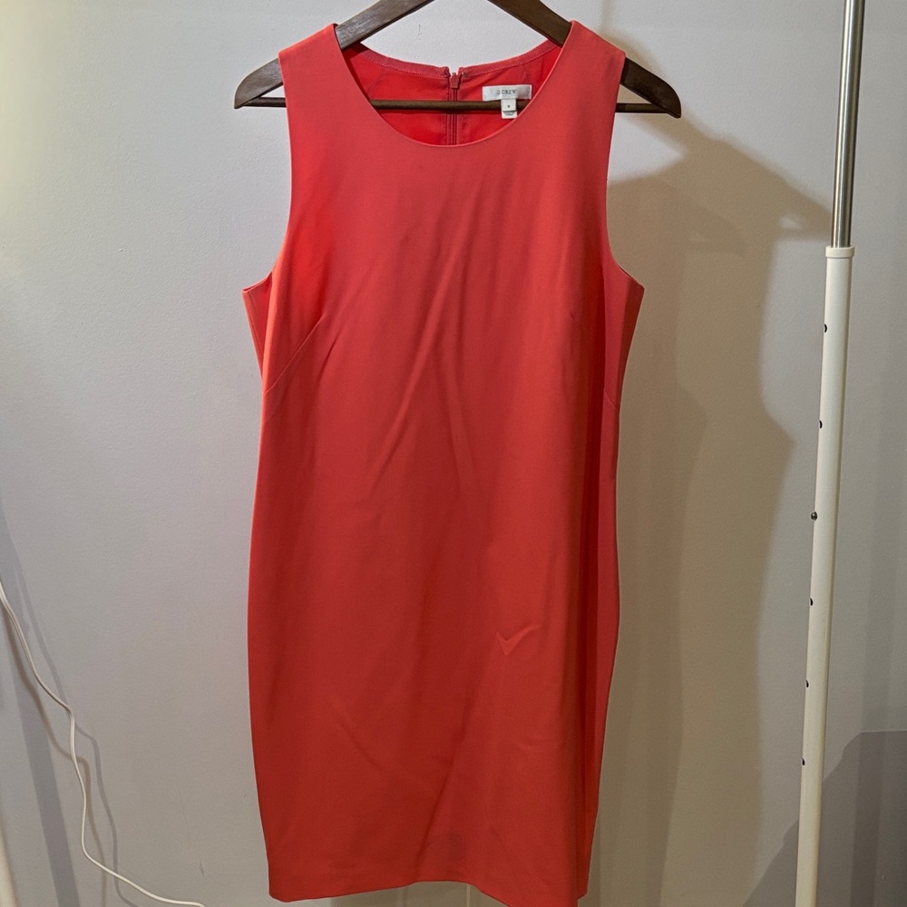 J. Crew Vibrant Coral Midi Dress